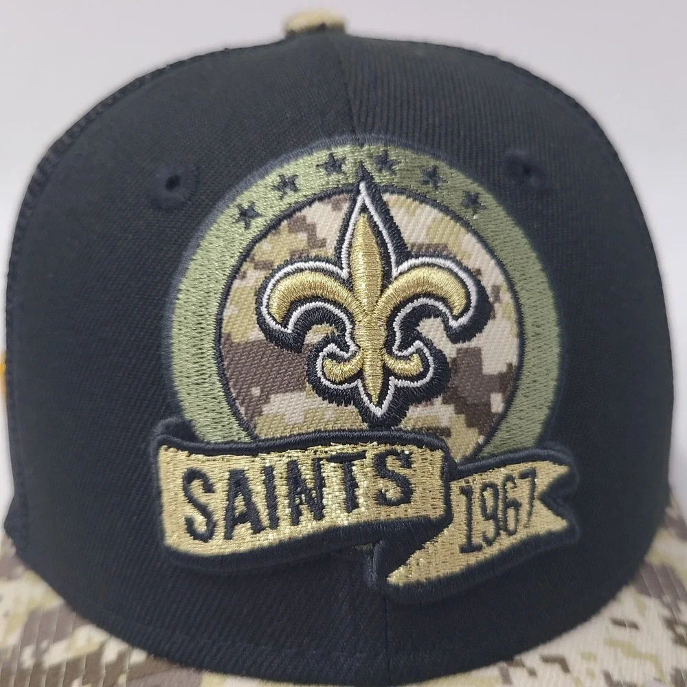 Youth New Orleans Saints Hat Snapback Trucker Mesh New Era 9Forty Black Camo NFL